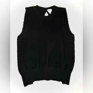 Bottega Veneta Open-Back Bouclé Sweater Vest in Black